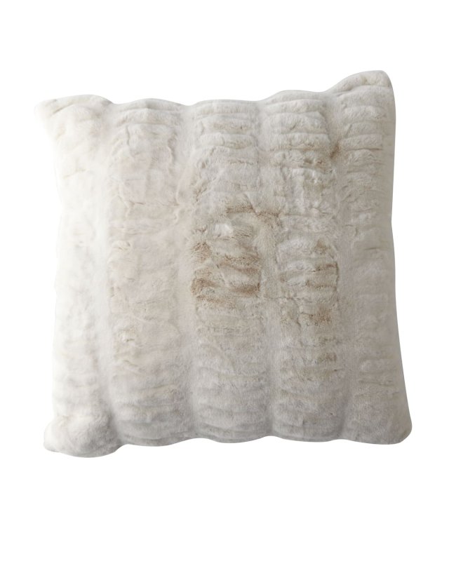 Ivory Mink Faux Fur Accent Pillow